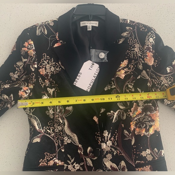 DRESS THE POPULATION Berkley Sequin Bodycon Floral Dress/Jacket - Picture 5 of 7